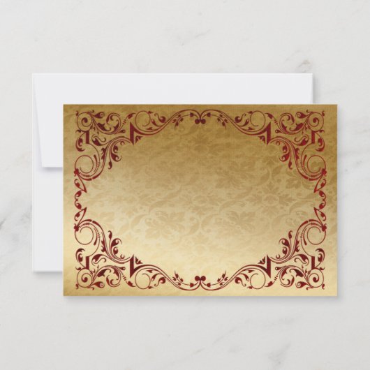 Elegant  Red Gold RSVP Kaartje (Achterkant)