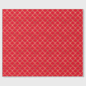 Elegant Red Gold Scallop Pattern Wrapping Paper Cadeaupapier (Vlak)