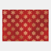 Elegant Red Gold Snowflakes Gingerbrood Mannen Inpakpapier Vel (Voorkant 2)