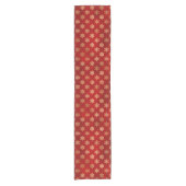 Elegant Red & Gold Snowflakes kerst Korte Tafelloper (Voorkant)