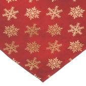 Elegant Red & Gold Snowflakes kerst Korte Tafelloper (Hoek)