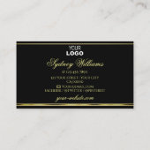 Elegant Red Gold Sparkle Glitter Logo Black Modern Visitekaartje (Achterkant)