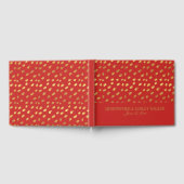 Elegant Red Gold Specialized Wedding Guestbook Gastenboek (Volledig)