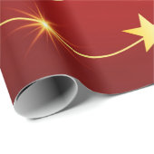 Elegant Red Gold Star Holiday Patroon Cadeaupapier (Rol Hoek)