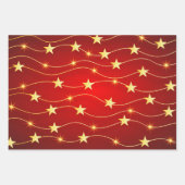 Elegant Red Gold Star Holiday Patroon WR Inpakpapier Vel (Voorkant 3)