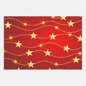 Elegant Red Gold Star Holiday Patroon WR Inpakpapier Vel (Voorkant 2)