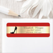 Elegant Red, Gold Stripe, op hoge hoogte Etiket (Insitu)