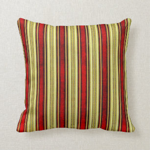 Elegant Red & Gold Striped Sierkussen
