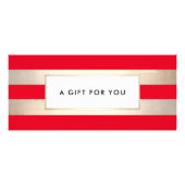 Elegant Red Gold Striped Spa Cadeaubon Reclamekaart (Voorkant)