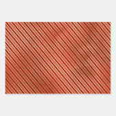 Elegant Red Gold Stripes kerstmis Inpakpapier Vel (Voorkant 3)