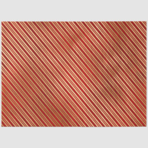 Elegant Red Gold Stripes kerstmis Tissuepapier