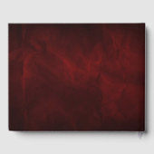 Elegant Red Gold Swirl Weddenschap Gastenboek (Achterkant)