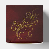 Elegant Red Gold Swirl Wedding Favor Box Bedankdoosjes (Bovenkant)