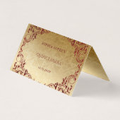 Elegant  Red Gold Table Place-kaarten Kaart (Achterkant)