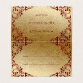 Elegant  Red Gold Table Place-kaarten Kaart (Buitenkant ongevouwen)