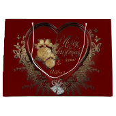 Elegant Red-Gold Victoriaans Heart, aangepast Groot Cadeauzakje (Voorkant)