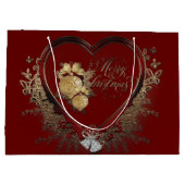 Elegant Red-Gold Victoriaans Heart, aangepast Groot Cadeauzakje (Achterkant)
