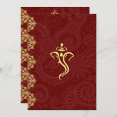 Elegant Red & Gold Vinayaka Wedding Design Kaart (Voorkant / Achterkant)