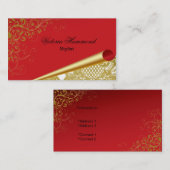 Elegant Red & Gold Visitekaartje (Voorkant / Achterkant)