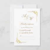 Elegant Red Gold Wedding Event QR Code RSVP Kaartje (Achterkant)