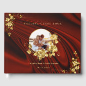 Elegant Red & Gold Wedding  Personalized Gastenboek (Voorkant)