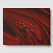 Elegant Red & Gold Wedding  Personalized Gastenboek (Achterkant)