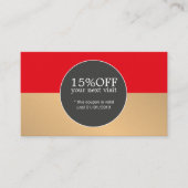 Elegant Red Golden Stripes Beauty Coupon (Voorkant)