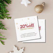Elegant Red Golden White Stars Holiday Coupon