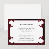 Elegant Red Gothic Lijst Wedding Accomodations Informatiekaartje (Voorkant / Achterkant)