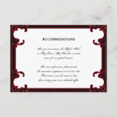 Elegant Red Gothic Lijst Wedding Accomodations Informatiekaartje (Voorkant)