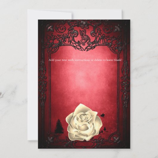 Elegant red Gothic met kerstfeestfeest Kaart (Achterkant)