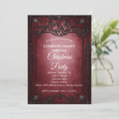 Elegant red Gothic met kerstfeestfeest Kaart (Staand voorkant)