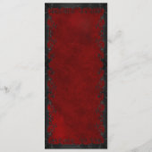 Elegant red Gothic Wedding Menu (Achterkant)