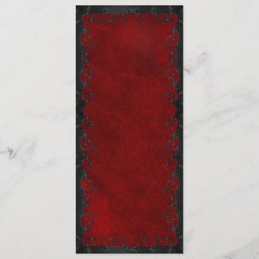 Elegant red Gothic Wedding Menu (Achterkant)