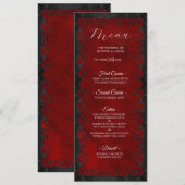 Elegant red Gothic Wedding Menu (Voorkant / Achterkant)