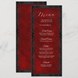 Elegant red Gothic Wedding Menu