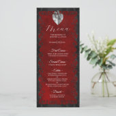 Elegant red Gothic Wedding Menu (Staand voorkant)