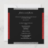 Elegant Red & Gray Paisley Engagement Party Kaart (Achterkant)