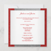Elegant Red Gray Paisley White Engagement Party Kaart (Achterkant)