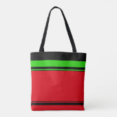 Elegant Red Green Black Stripe-feestdag specifiek Tote Bag (Achterkant)