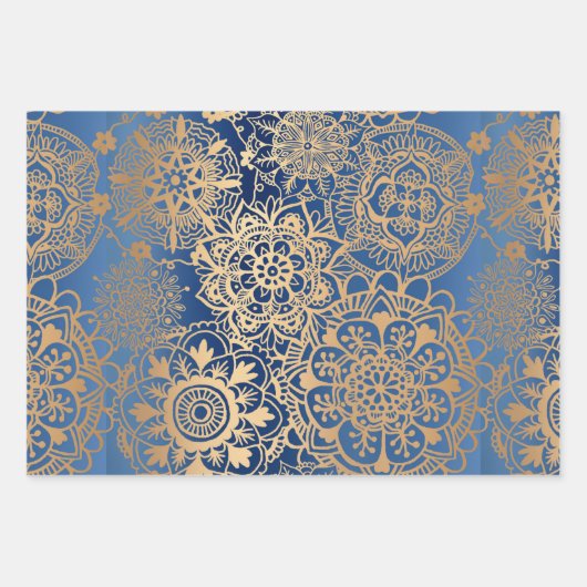 Elegant Red Green Blue en Gold Mandala Pattern Inpakpapier Vel (Voorkant 3)