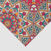 Elegant Red green Boho chic floral Patroon Tissuepapier (Detail)