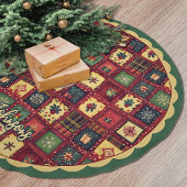 Elegant red green festive christmas pattern custom kerstboom rok