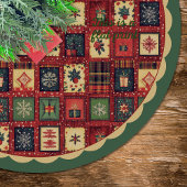 Elegant red green festive christmas pattern custom kerstboom rok