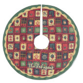 Elegant red green festive christmas pattern custom kerstboom rok (Voorkant)