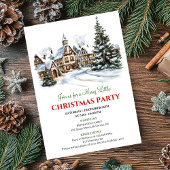 Elegant red green festive city Christmas party   Kaart
