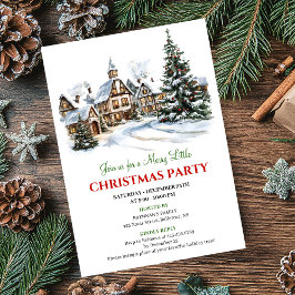 Elegant red green festive city Christmas party Kaart