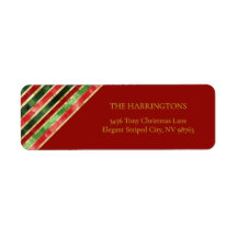 Elegant Red Green Gold Stripes kerstmis