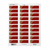 Elegant Red Green Gold Stripes kerstmis Etiket (Full Sheet)