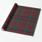 Elegant Red Green Gold Tartan Christmas Cadeaupapier (Uitgerold)